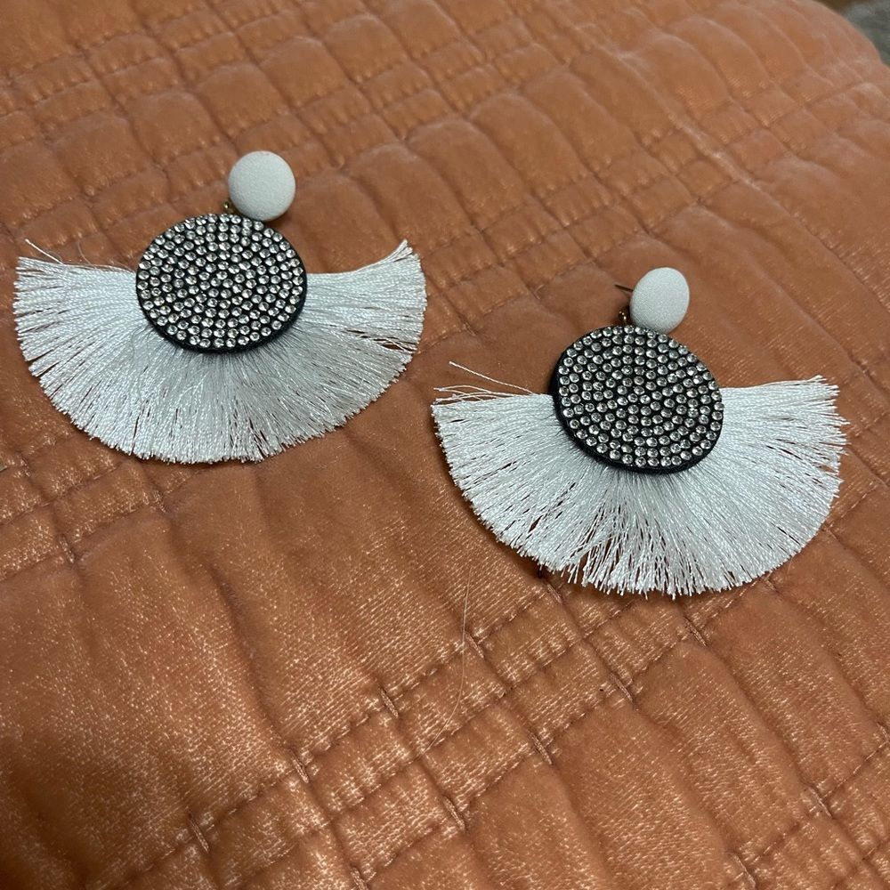 White earrings
